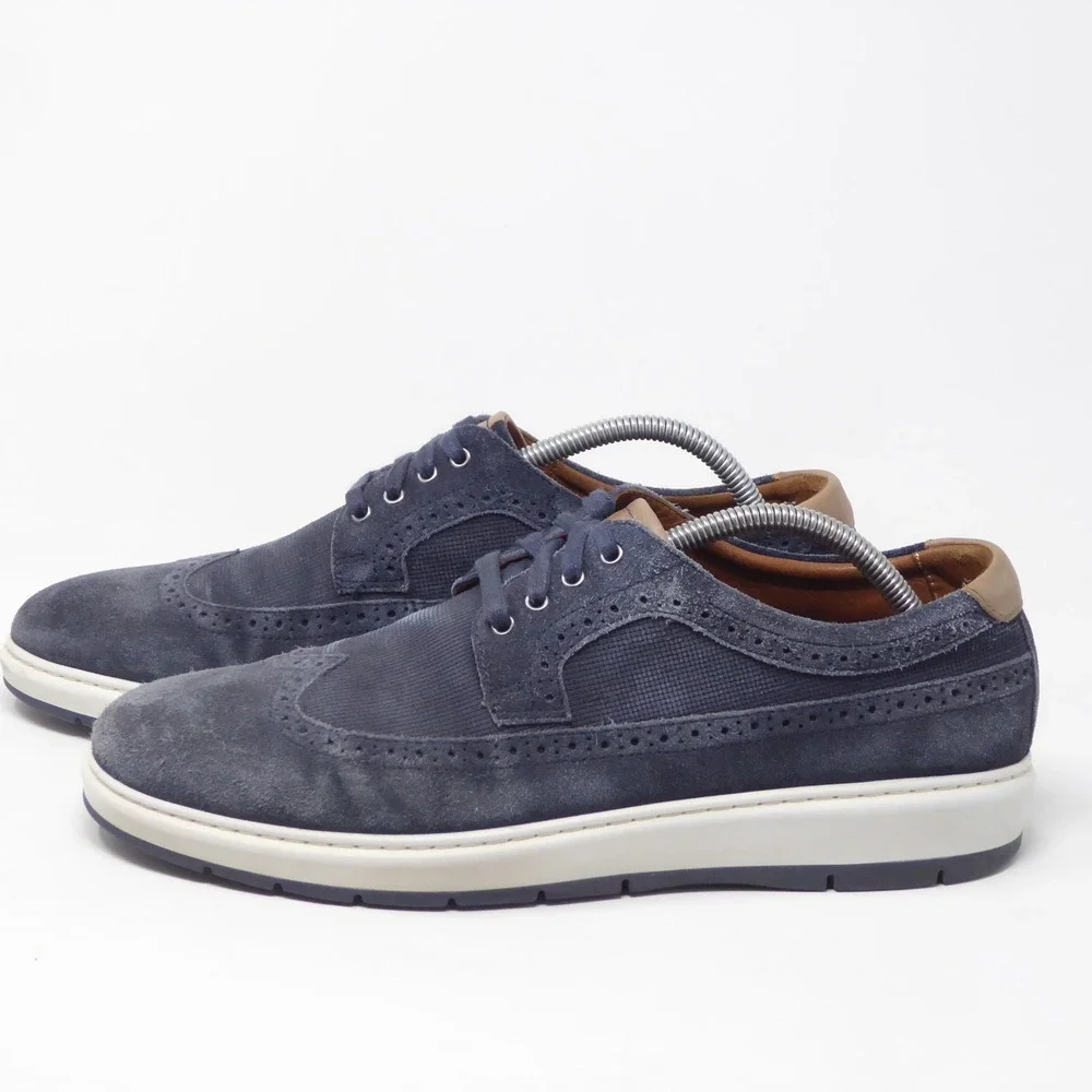 Johnston & Murphy Elliston Wingtip Suede Sneakers Blue 25-3097 Size 9 M